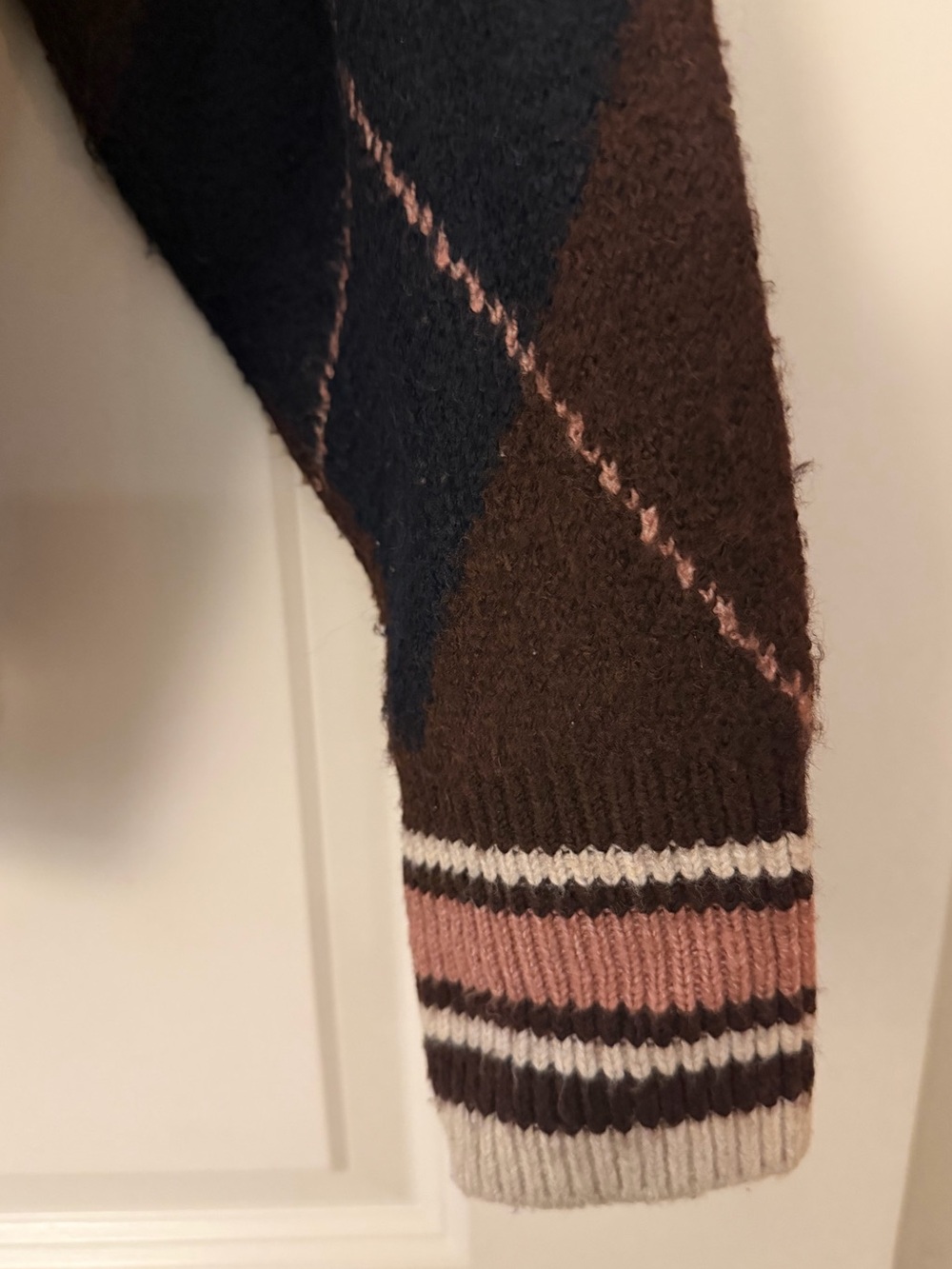Scotch & Soda Navy and Chocolate Brown Argyle Sweater - Picture 4 of 4